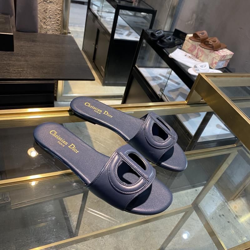 Dior D-Club Slides Women Calfskin Blue