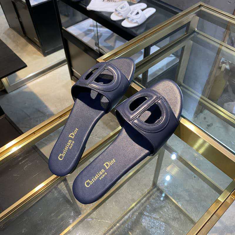 Dior D-Club Slides Women Calfskin Blue