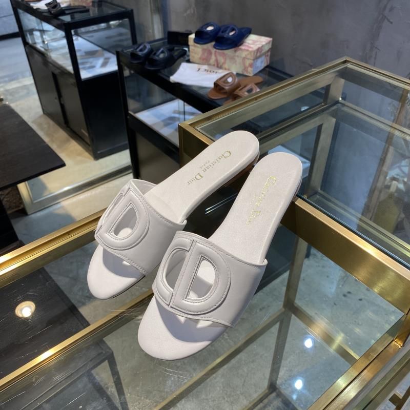 Dior D-Club Slides Women Calfskin White