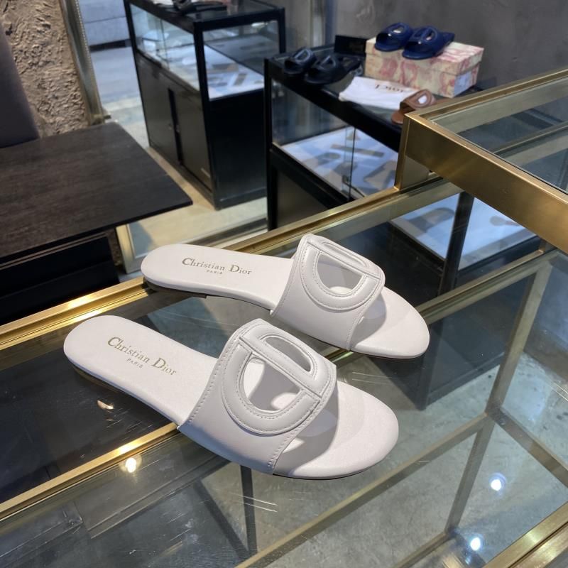 Dior D-Club Slides Women Calfskin White