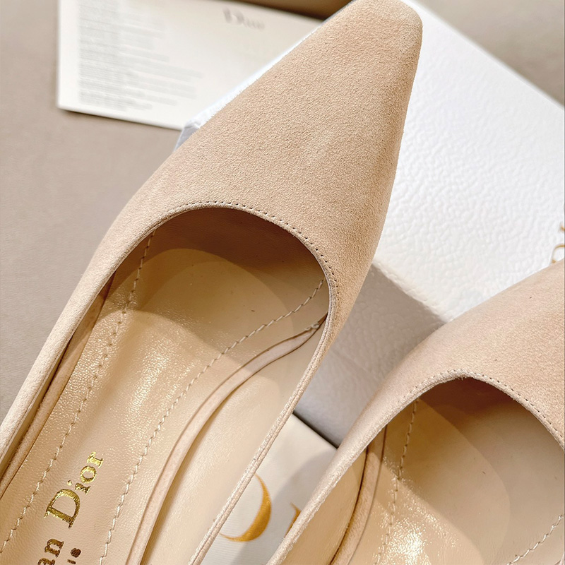 Dior D-Fame Pumps Women Suede Apricot