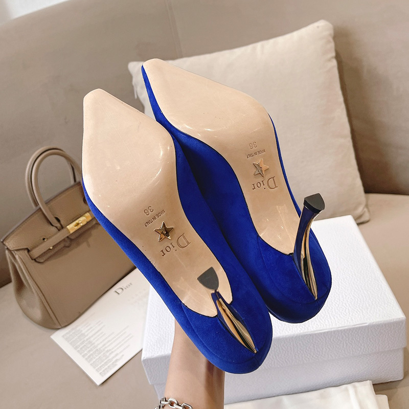 Dior D-Fame Pumps Women Suede Blue