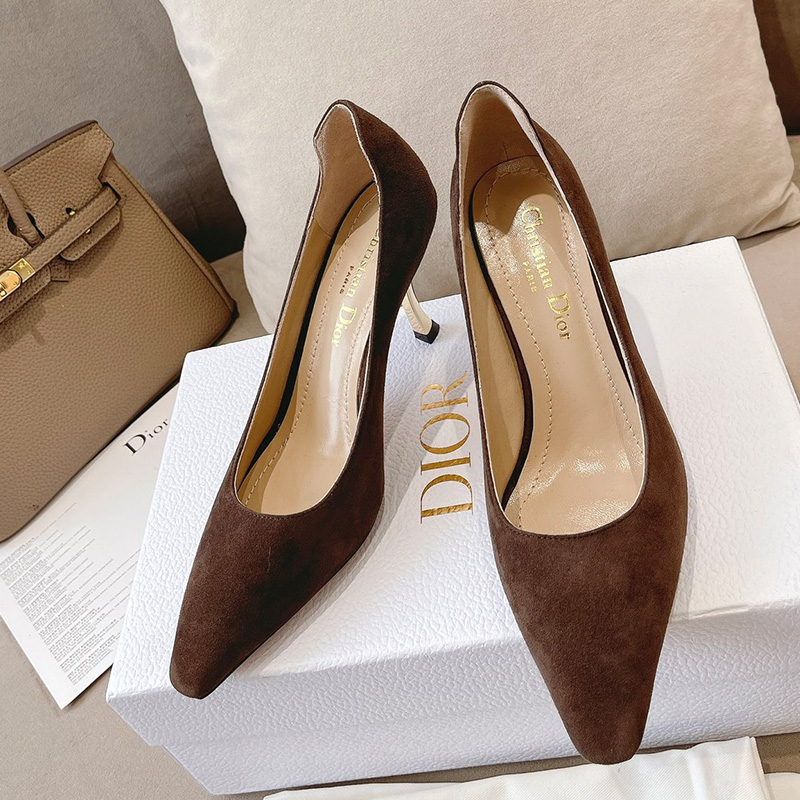 Dior D-Fame Pumps Women Suede Brown