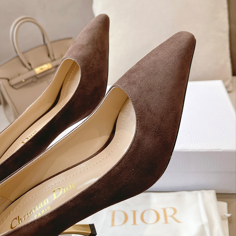 Dior D-Fame Pumps Women Suede Brown