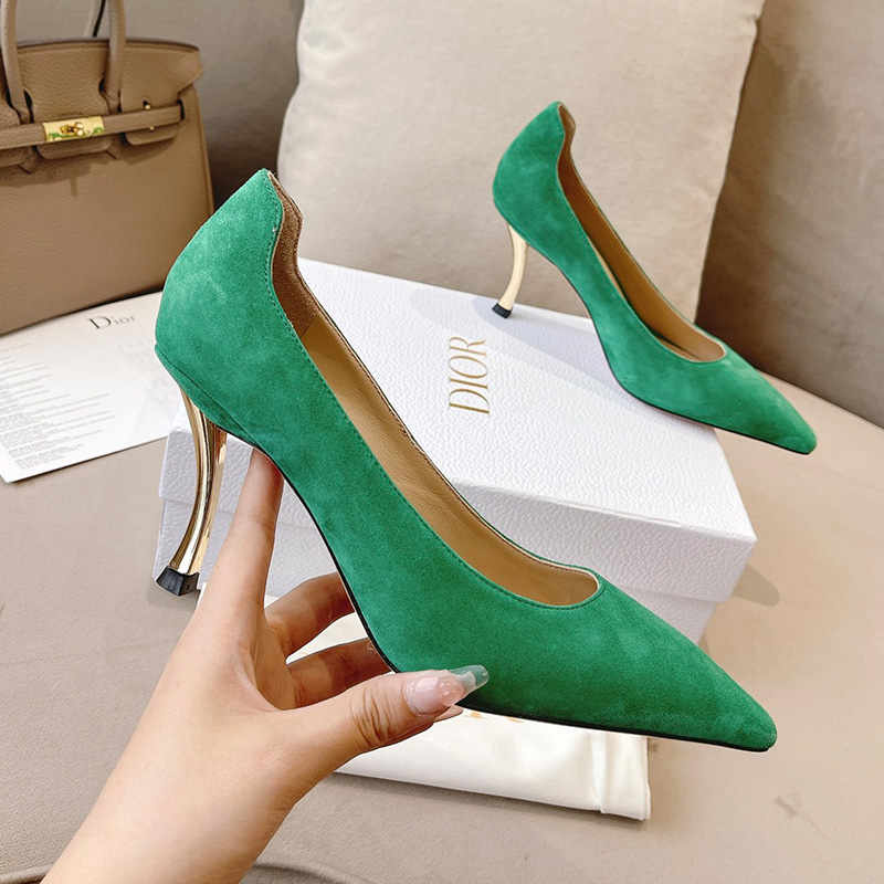 Dior D-Fame Pumps Women Suede Green