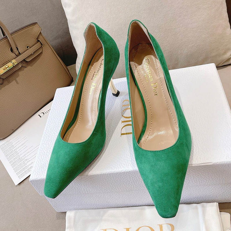 Dior D-Fame Pumps Women Suede Green