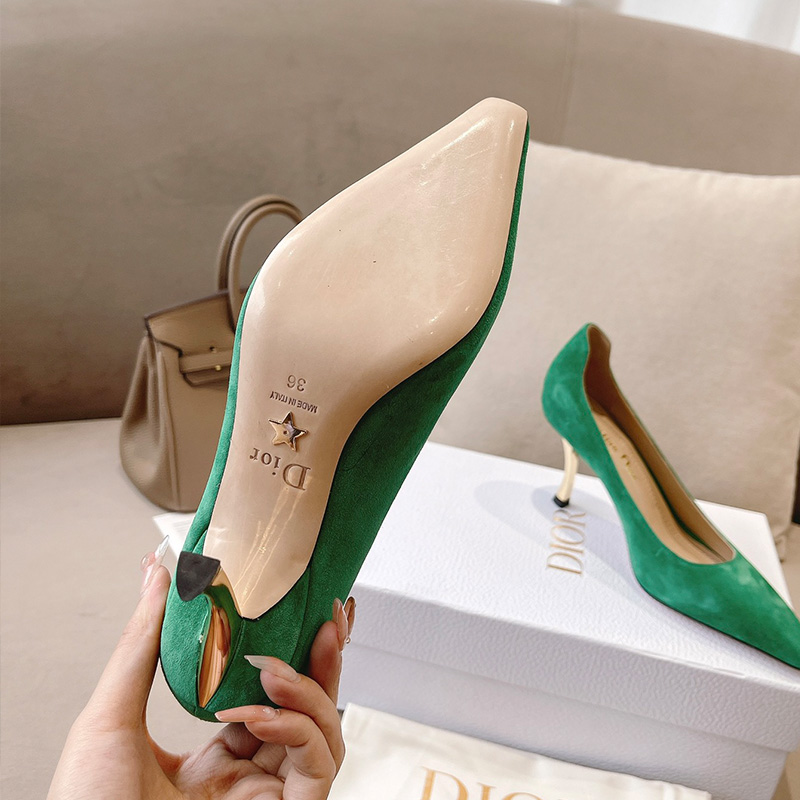 Dior D-Fame Pumps Women Suede Green