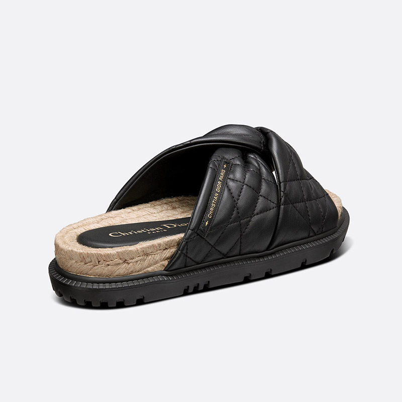 Dior Dtwist Slides Women Cannage Lambskin Black