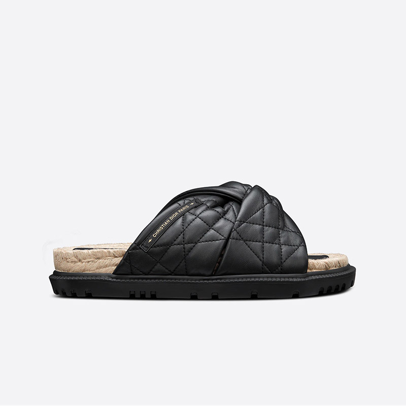 Dior Dtwist Slides Women Cannage Lambskin Black