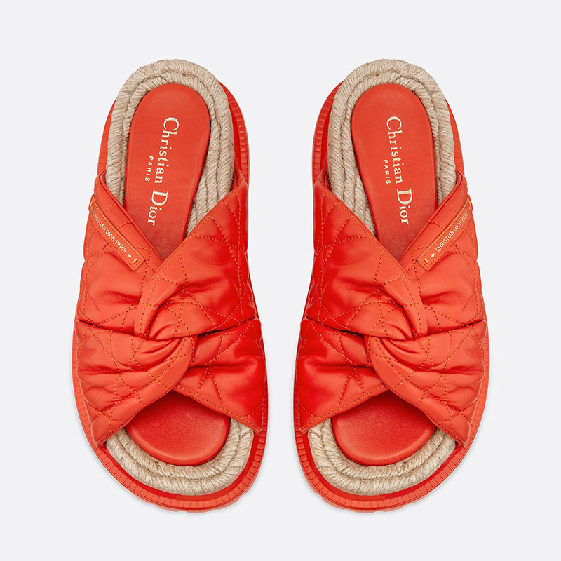 Dior Dtwist Slides Women Cannage Lambskin Red