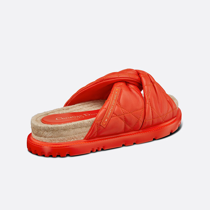 Dior Dtwist Slides Women Cannage Lambskin Red