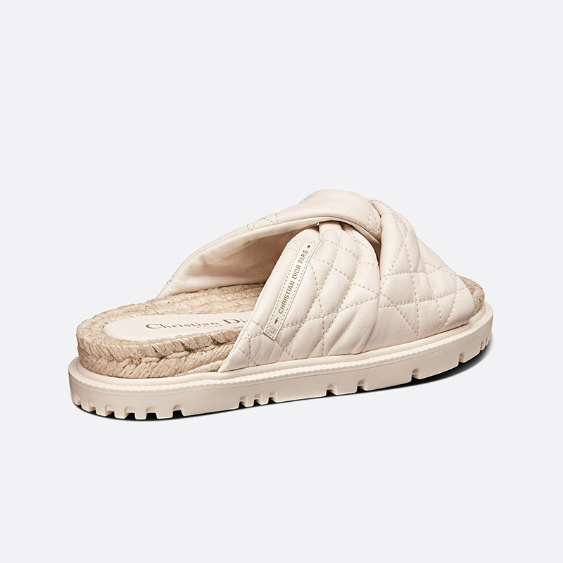 Dior Dtwist Slides Women Cannage Lambskin White