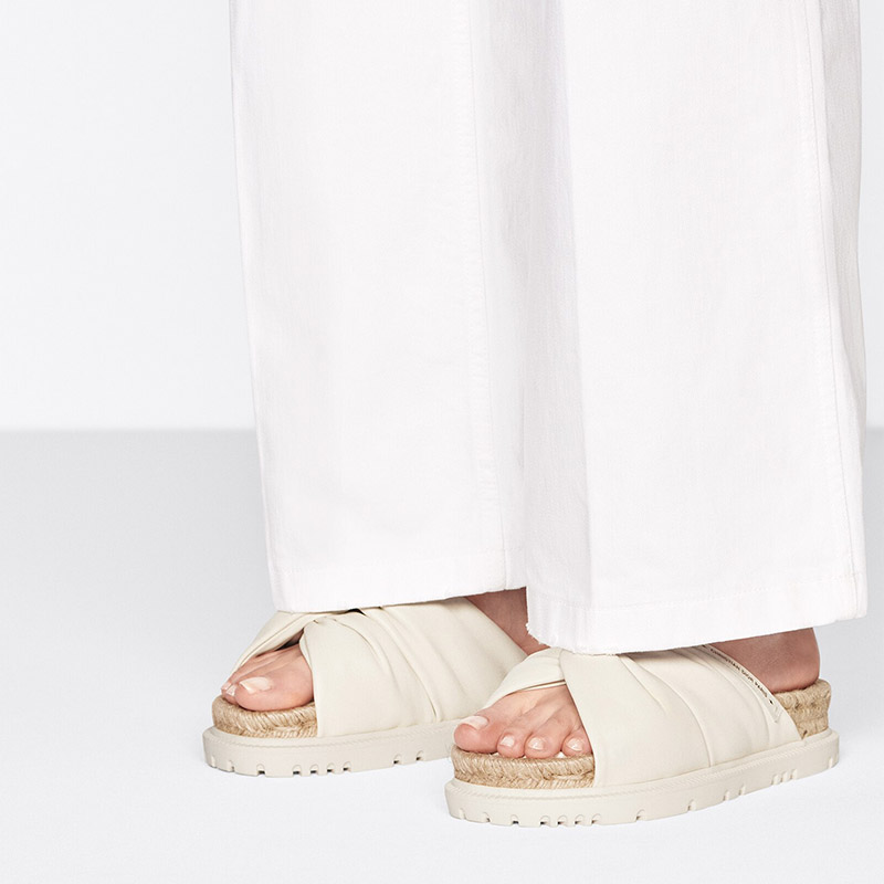 Dior Dtwist Slides Women Cannage Lambskin White