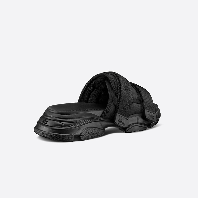 Dior D-Wander Slides Women Camouflage Technical Fabric Black