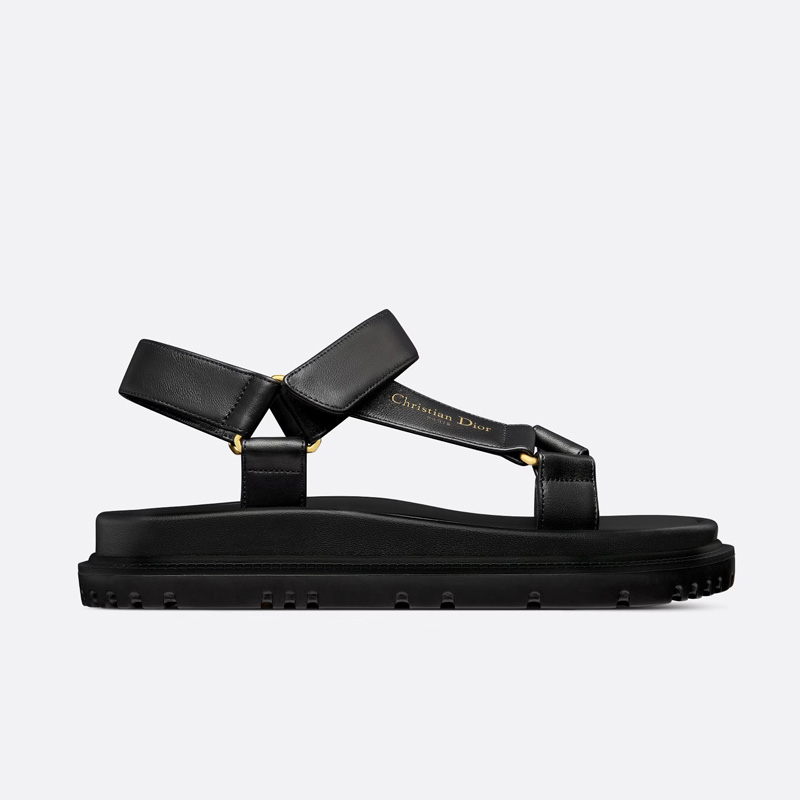 Dior D-Wave Sandals Women Lambskin Black