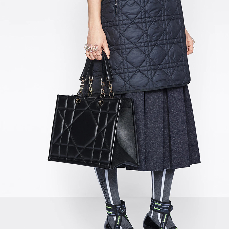 Dior Essential Tote Archicannage Calfskin Black