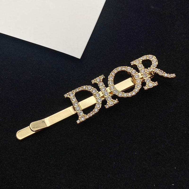 Diorevolution Barrette Metal With White Crystals Gold