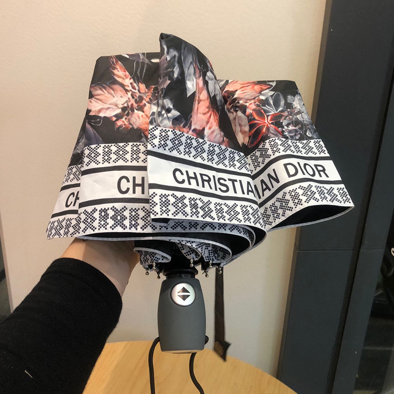 Dior Umbrella Floral Print In Black