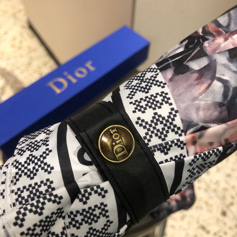 Dior Umbrella Floral Print In Black