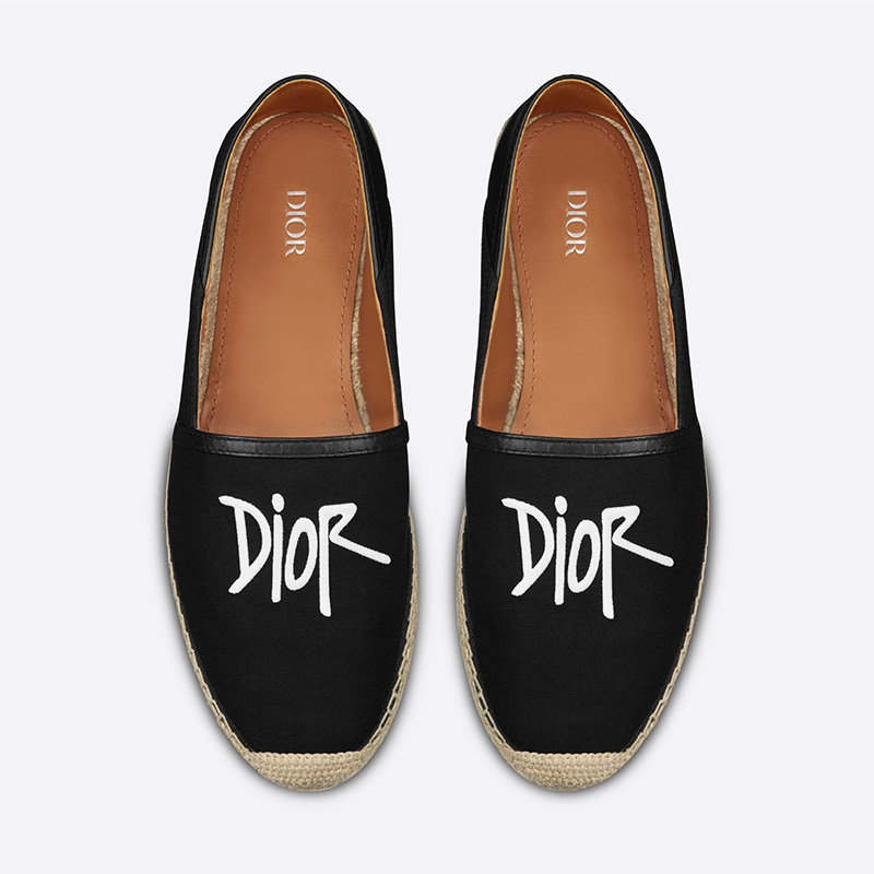 Dior Granville Espadrilles Women Shawn Logo Motif Canvas Black