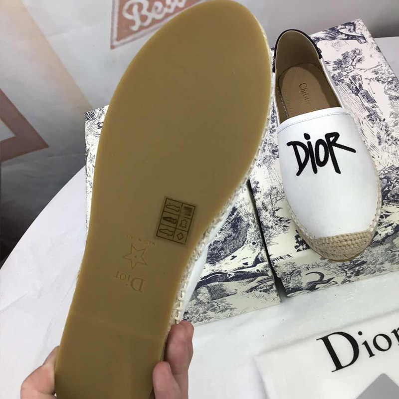 Dior Granville Espadrilles Women Shawn Logo Motif Canvas White