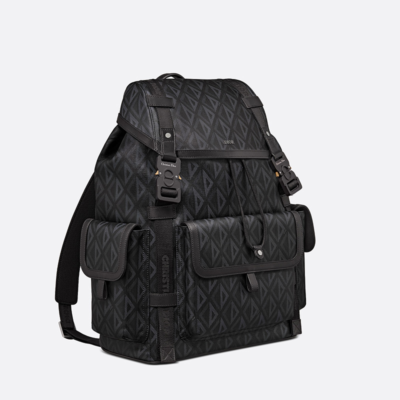 Dior Hit The Road Backpack CD Diamond Motif Canvas Black