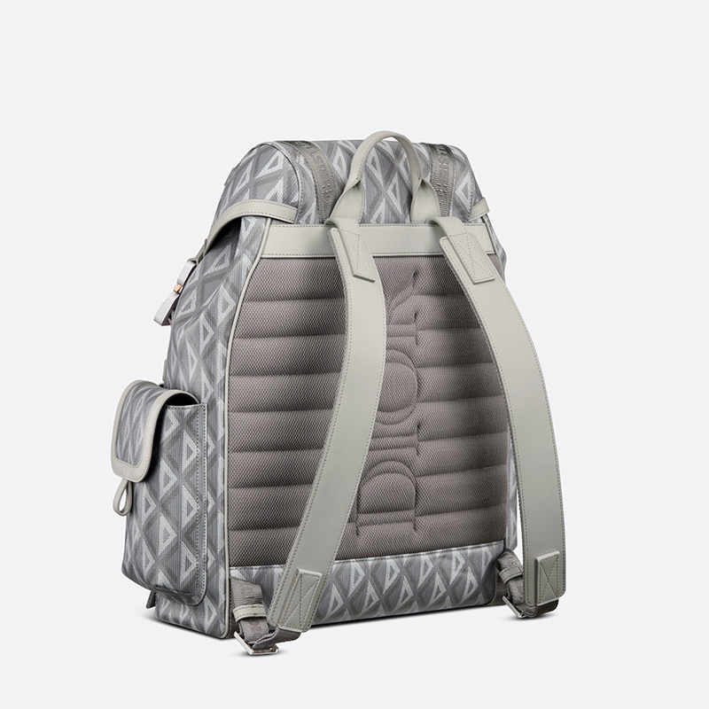 Dior Hit The Road Backpack CD Diamond Motif Canvas Grey