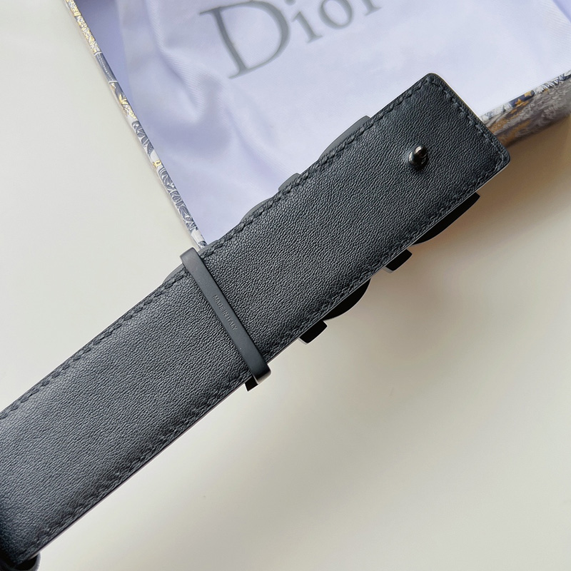 Dior Italic Buckle Reversible Belt Oblique Galaxy Leather Black