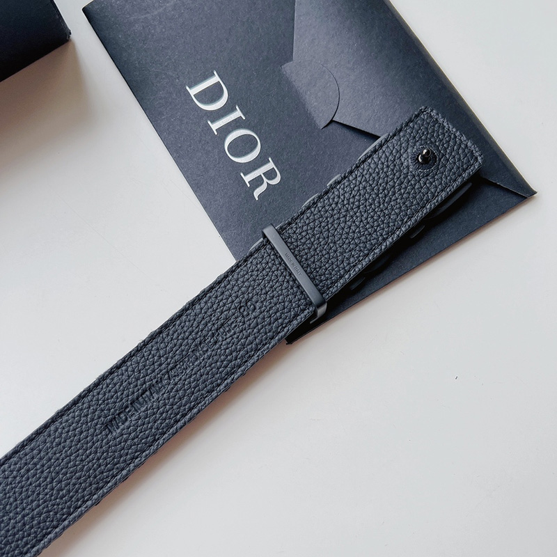 Dior Italic Buckle Reversible Belt Oblique Motif Canvas Black