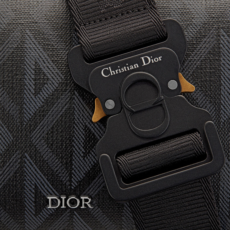 Dior Lingot 22 Bag CD Diamond Motif Canvas Black