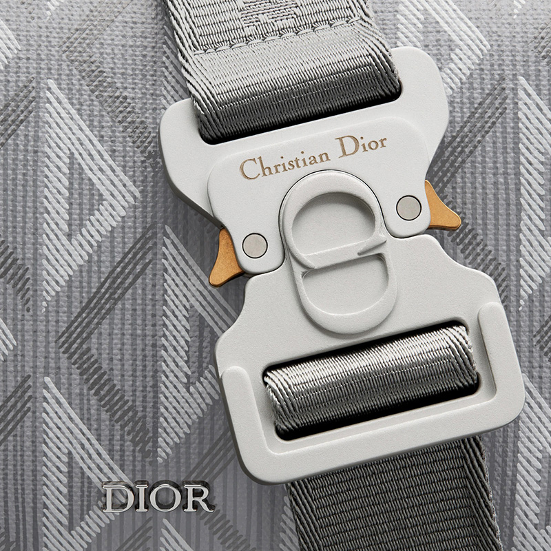 Dior Lingot 22 Bag CD Diamond Motif Canvas Grey