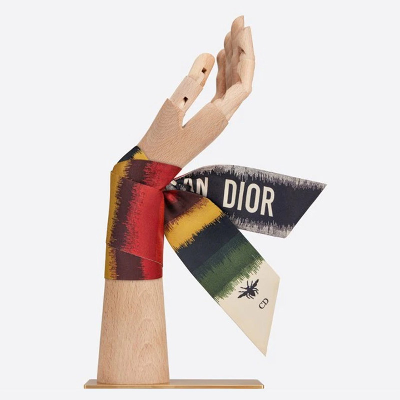 Dior Mitzah Twill D-Stripes Silk Multicolor