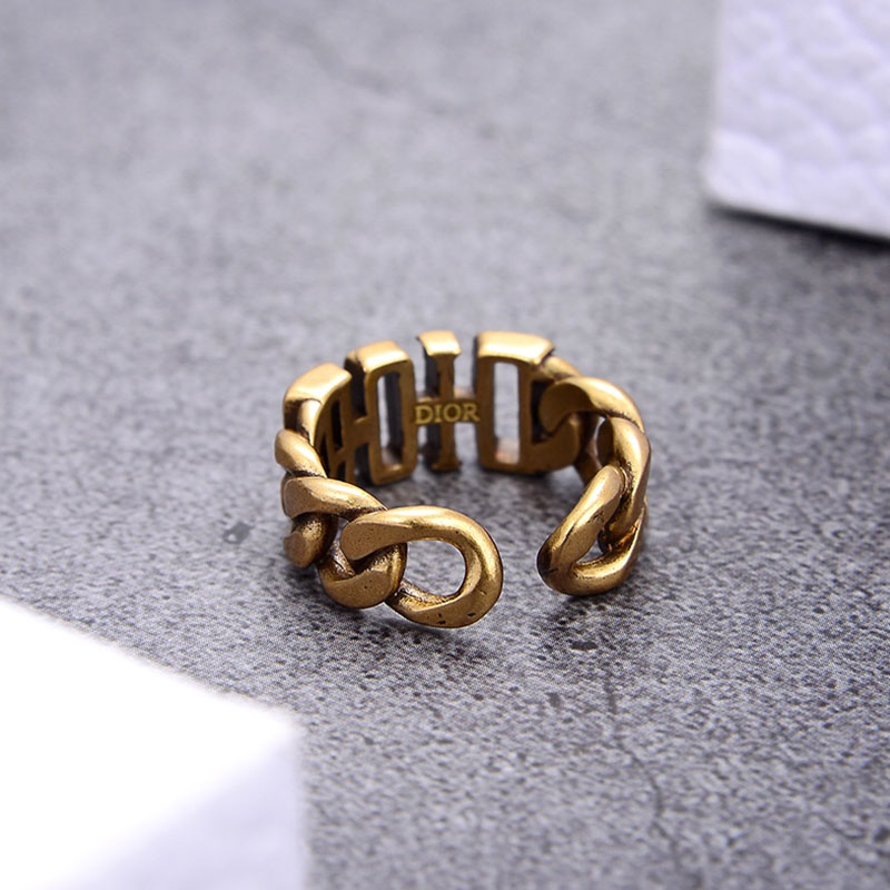 Dior Open Chain Evolution Ring Metal Gold