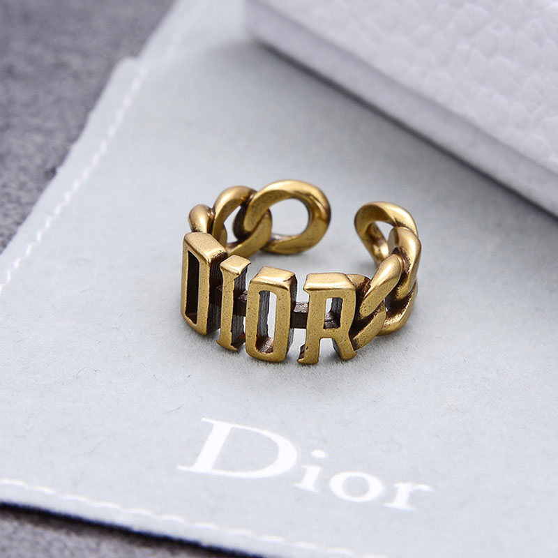 Dior Open Chain Evolution Ring Metal Gold
