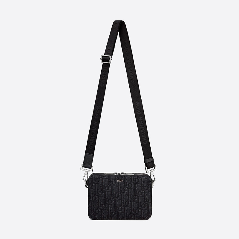 Dior Messenger Pouch Oblique Motif Canvas Black