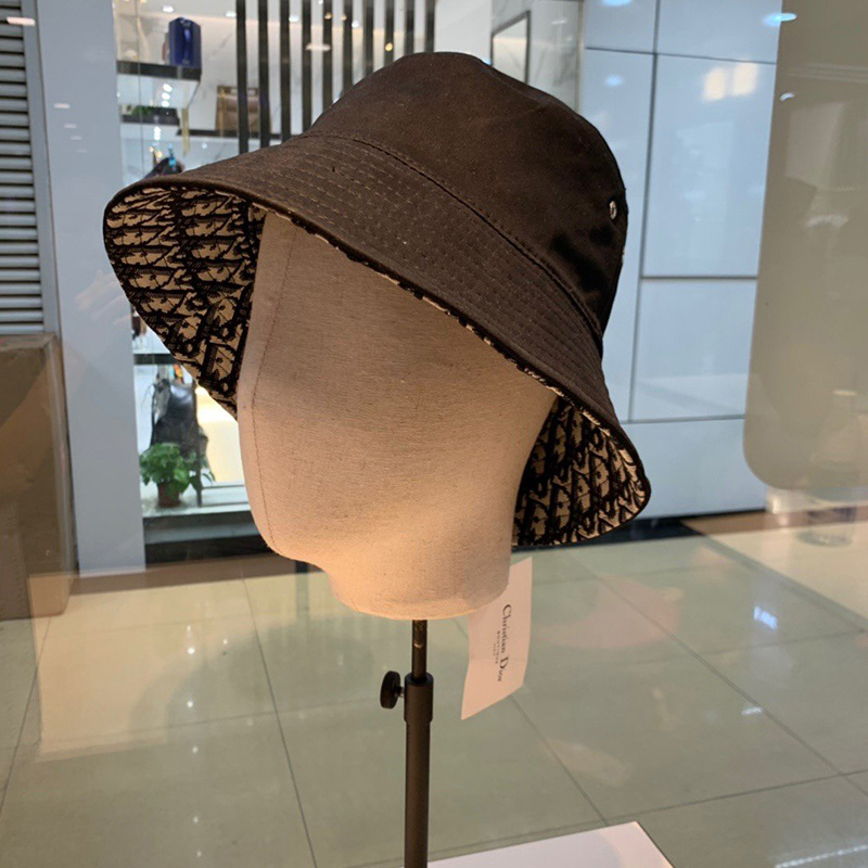 Dior Reversible Bucket Hat Teddy Oblique Cotton Black