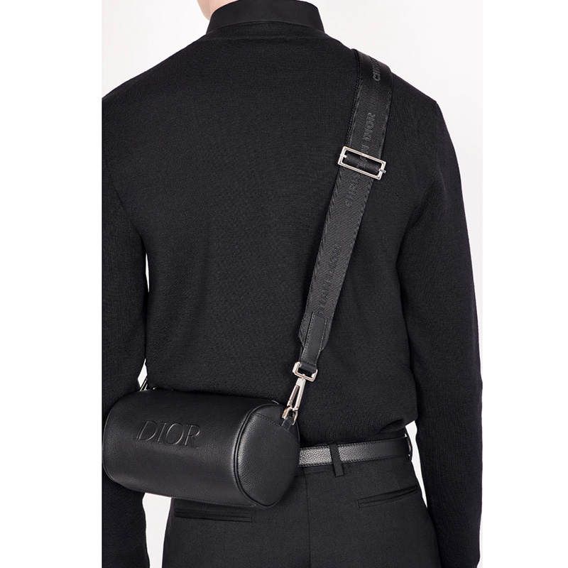 Dior Roller Messenger Grained Calfskin Black