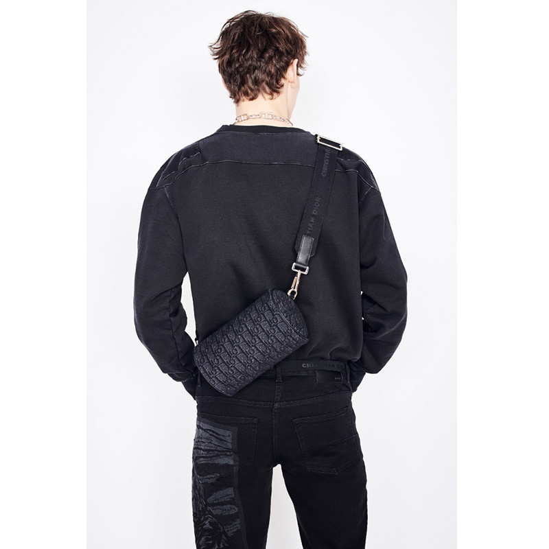 Dior Roller Messenger Oblique Motif Canvas Black