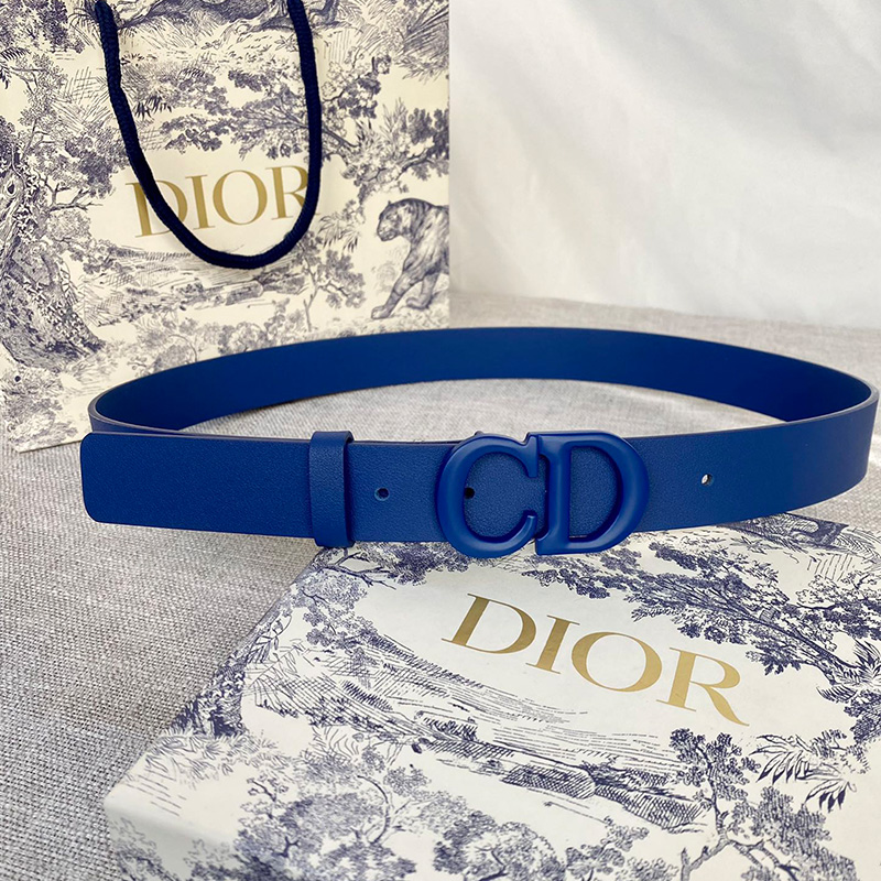 Dior Saddle Belt Matte Calfskin Blue