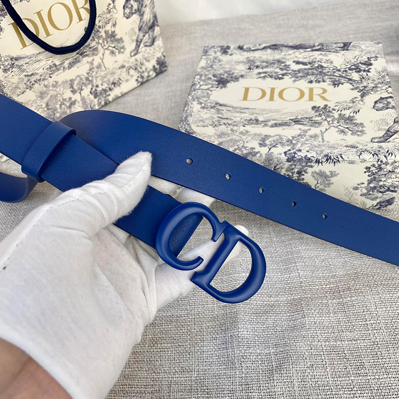 Dior Saddle Belt Matte Calfskin Blue