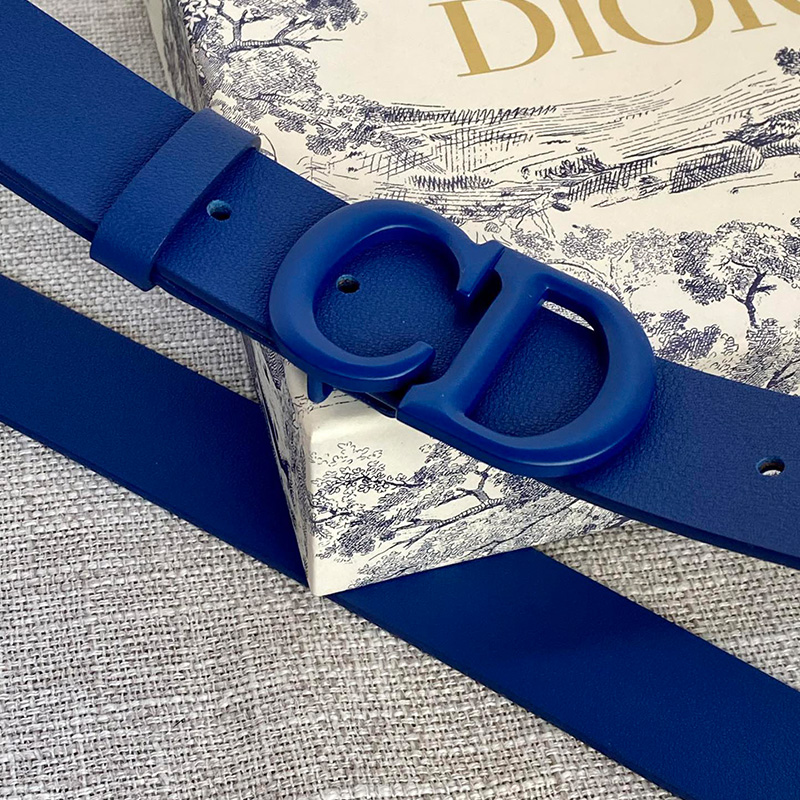 Dior Saddle Belt Matte Calfskin Blue