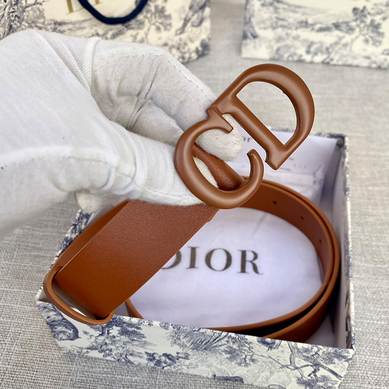 Dior Saddle Belt Matte Calfskin Brown