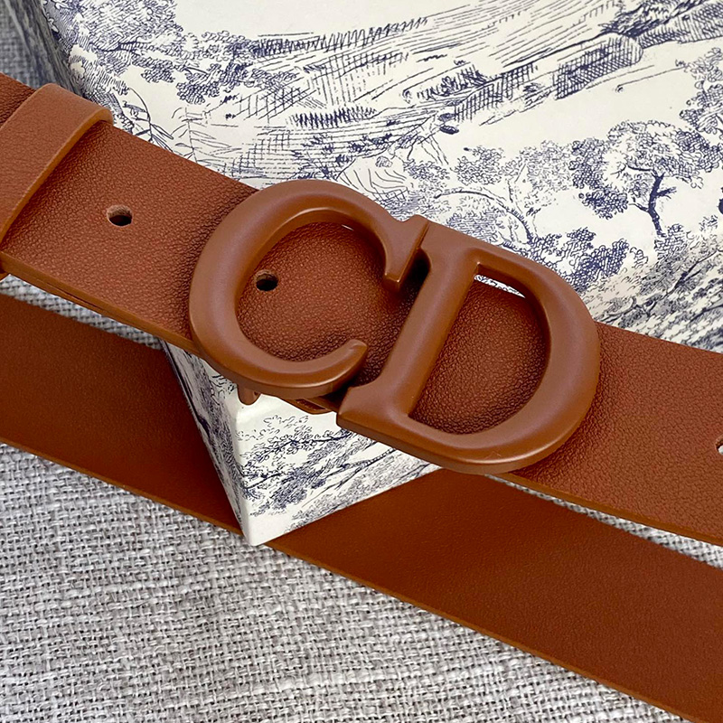 Dior Saddle Belt Matte Calfskin Brown