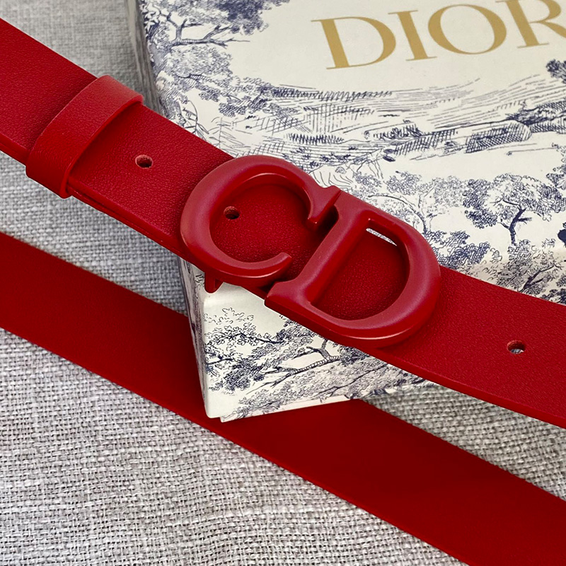 Dior Saddle Belt Matte Calfskin Red