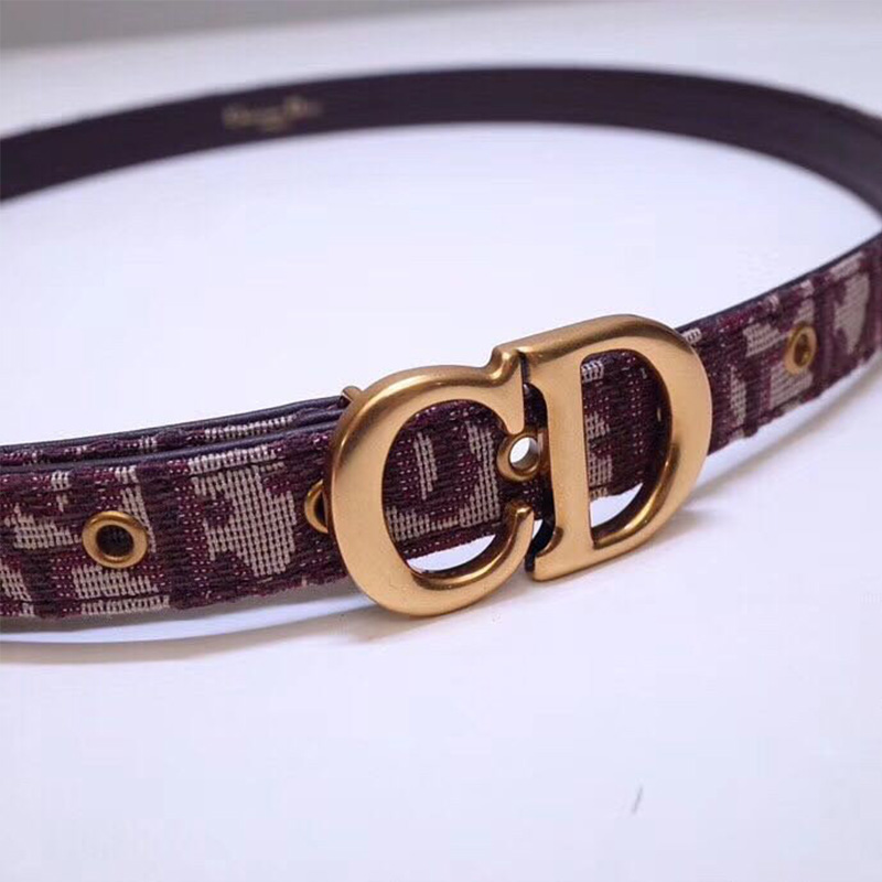 Dior Saddle Belt Oblique Calfskin Burgundy