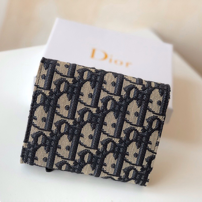 Dior Saddle Card Holder Oblique Motif Canvas Black