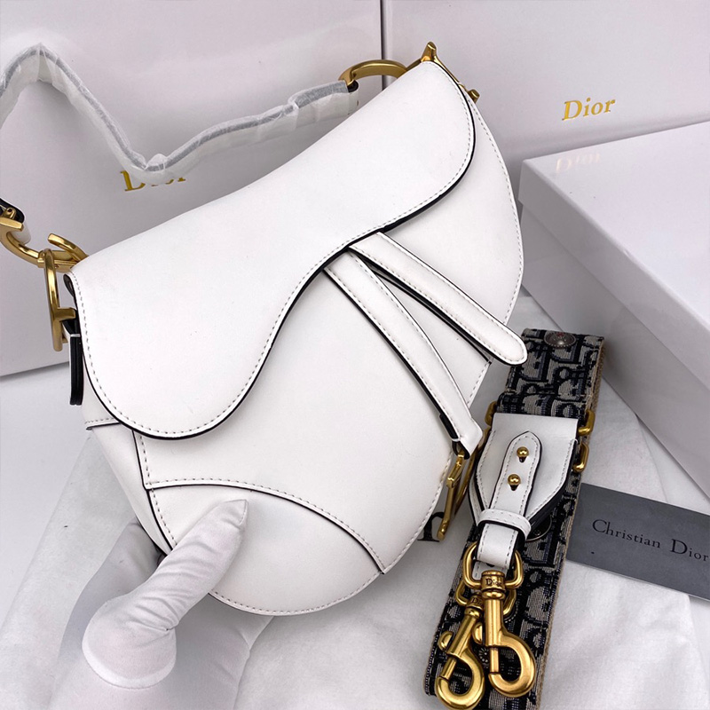 Dior Saddle Bag Smooth Calfskin White
