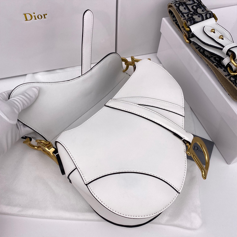 Dior Saddle Bag Smooth Calfskin White