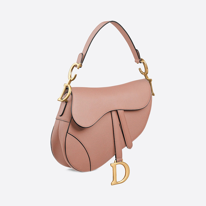 Dior Saddle Bag Grained Calfskin Apricot