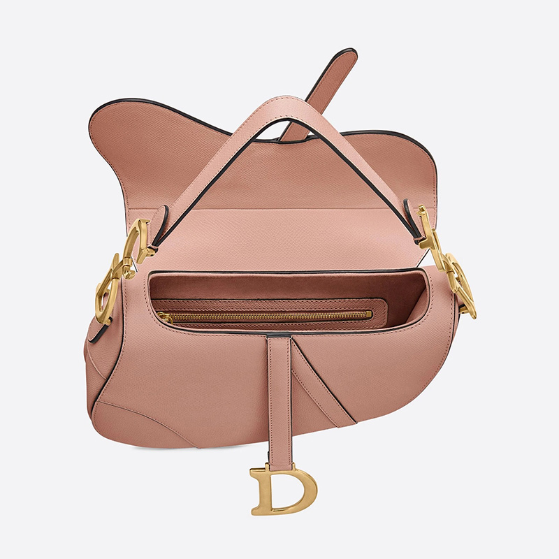 Dior Saddle Bag Grained Calfskin Apricot